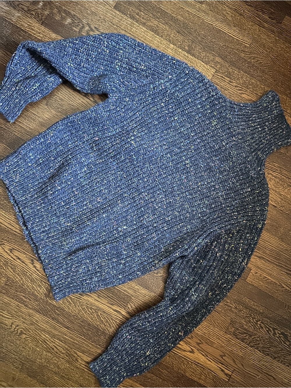 Blank NYC Blue Speckled Turtleneck Sweater